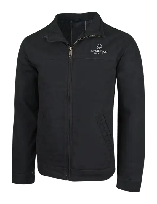 Cornerstone Black Washed Duck Cloth Flannel Lined Work Jacket w/Integration Health Logo