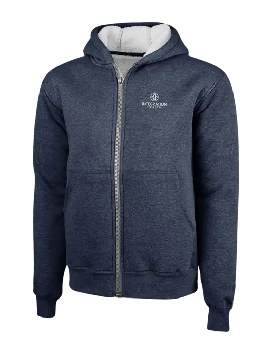 Cornerstone Navy Heavyweight Sherpa Lined Hooded Fleece Jacket w/Integration Health Logo