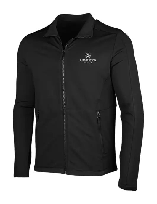 Deep Black Grid Fleece Jacket w/Integration Health Logo