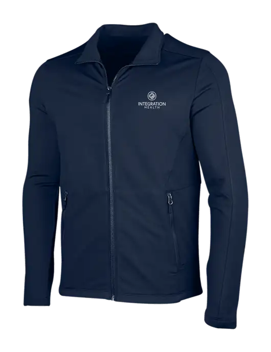 Navy Grid Fleece Jacket w/Integration Health Logo