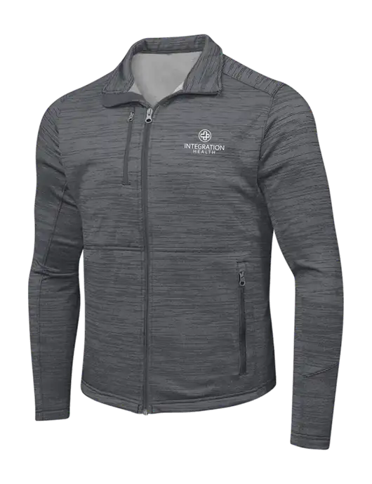 Medium Grey Digi Stripe Fleece Jacket w/Integration Health Logo