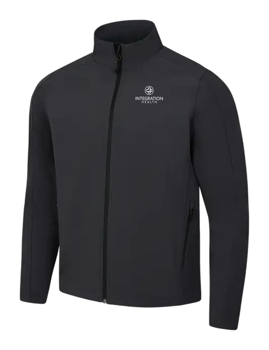 Black Charcoal Heather Core Soft Shell Jacket w/Integration Health Logo