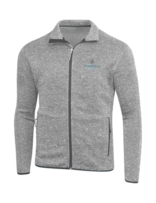 Grey Heather Sweater Fleece Jacket w/Integration Health Logo