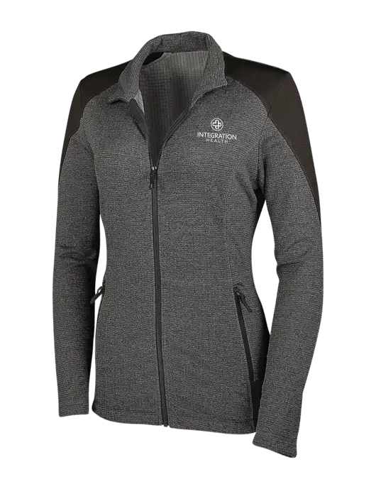 Medium Grey Heather Womens Grid Fleece Jacket w/Integration Health Logo
