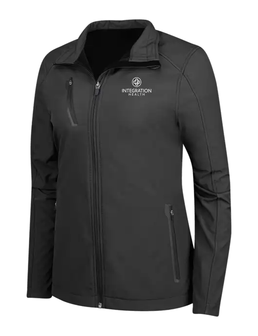 Black Womens Welded Softshell Jacket w/Integration Health Logo