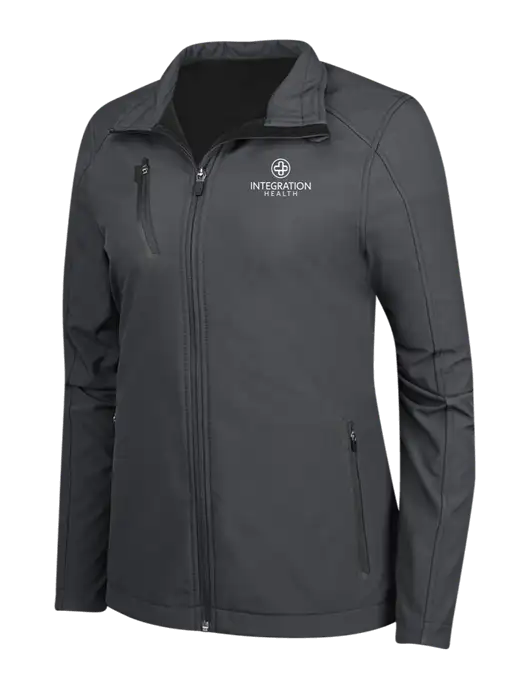 Dark Grey Womens Welded Softshell Jacket w/Integration Health Logo
