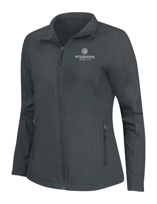 Charcoal Grey Womens Core Soft Shell Jacket w/Integration Health Logo