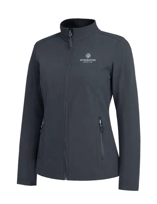 Charcoal Grey Womens Core Soft Shell Jacket w/Integration Health Logo