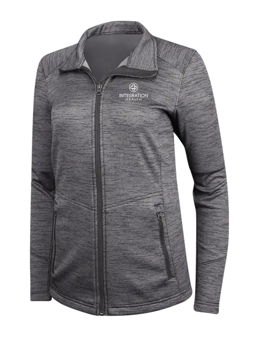 Womens Dark Grey Digi Stripe Fleece Jacket w/Integration Health Logo