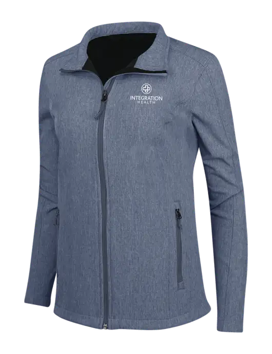Navy Heather Womens Core Soft Shell Jacket w/Integration Health Logo