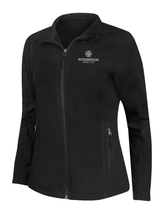 Black Womens Core Soft Shell Jacket w/Integration Health Logo