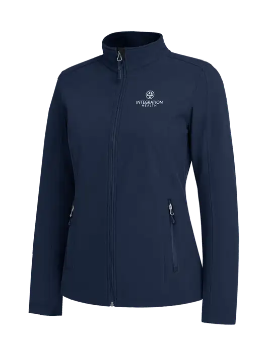 Navy Womens Core Soft Shell Jacket w/Integration Health Logo