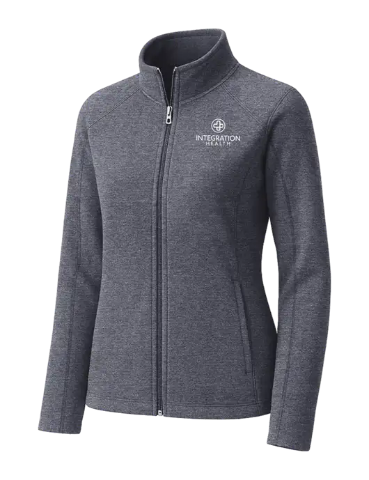 Light Navy Heather Womens Microfleece Full-Zip Jacket w/Integration Health Logo
