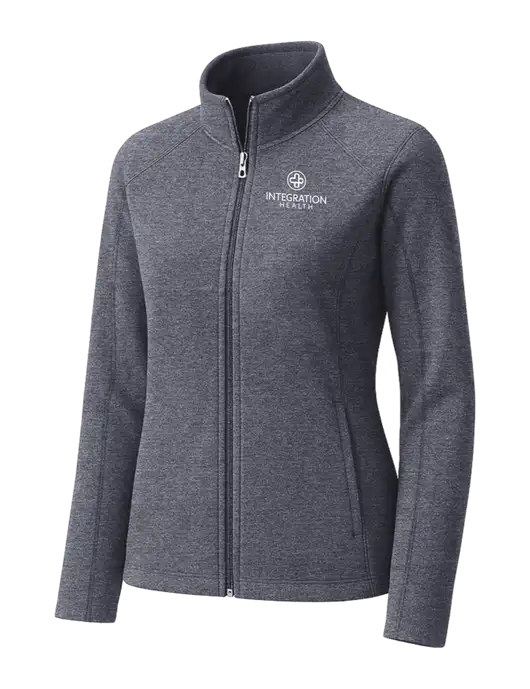 Light Navy Heather Womens Microfleece Full-Zip Jacket w/Integration Health Logo