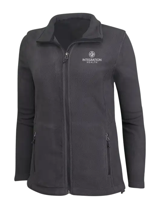 Womens Fleece Dark Grey Jacket w/Integration Health Logo