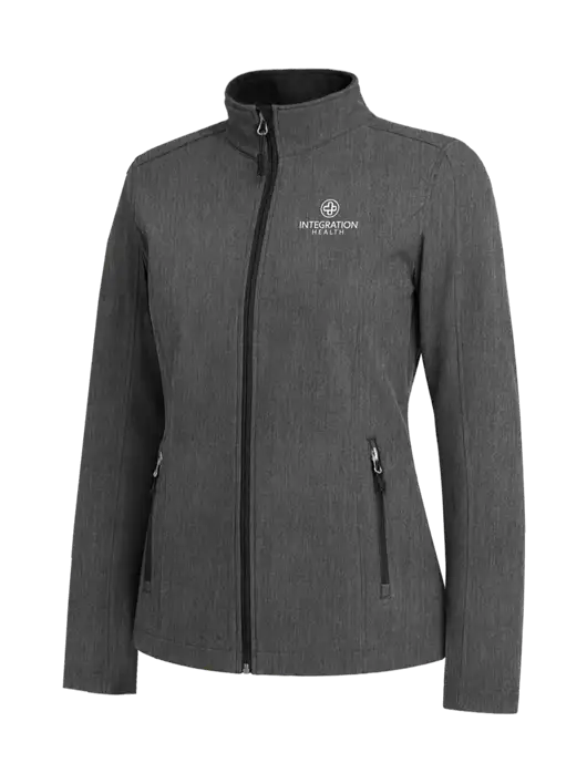 Medium Grey Heather Womens Core Soft Shell Jacket w/Integration Health Logo