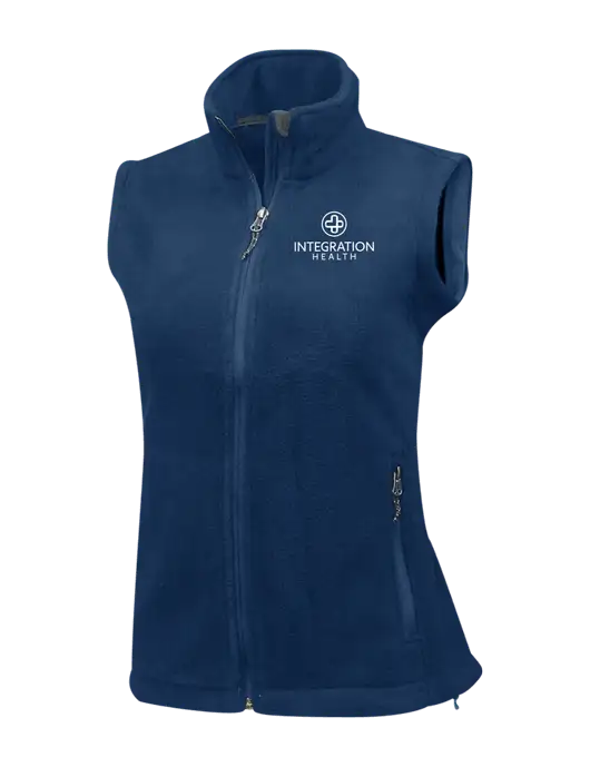 Navy Womens Fleece Vest w/Integration Health Logo