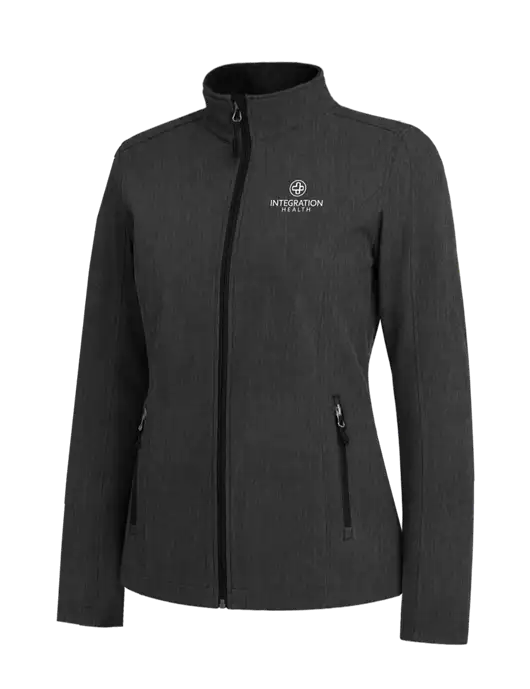Black Charcoal Heather Womens Core Soft Shell Jacket w/Integration Health Logo