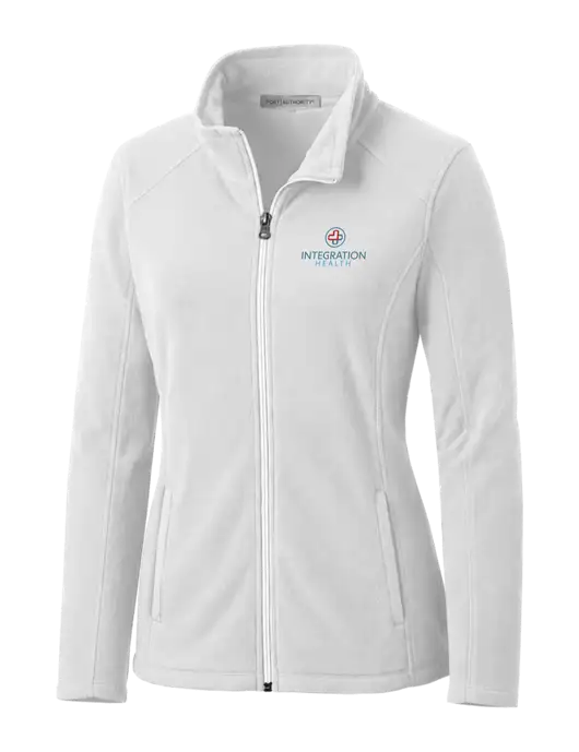 White Womens Microfleece Jacket w/Integration Health Logo