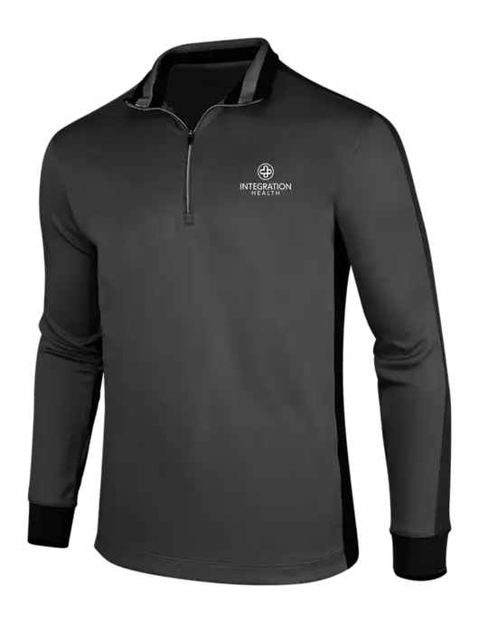 NIKE Anthracite Heather/Black Dry-Fit 1/2 Zip Cover-Up w/Integration Health Logo