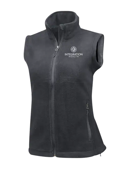 Medium Grey Womens Fleece Vest w/Integration Health Logo