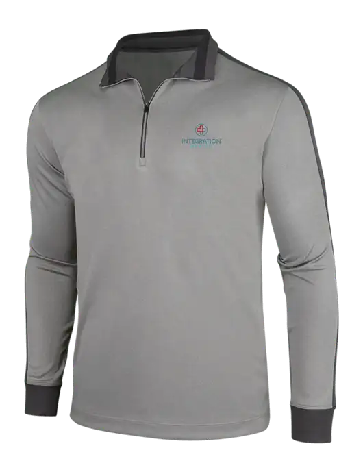 NIKE Athletic Grey/Heather Dark Grey Dry-Fit 1/2 Zip Cover-Up w/Integration Health Logo