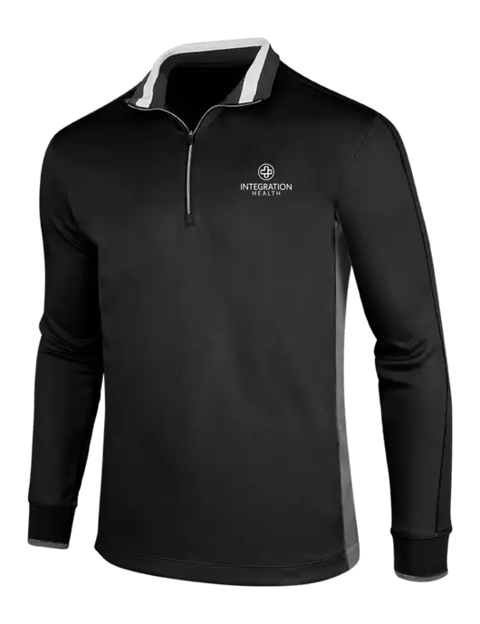 NIKE Black/Dark Grey/White Dry-Fit 1/2 Zip Cover-Up w/Integration Health Logo