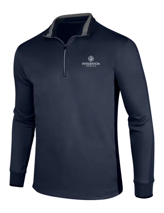 NIKE Midnight Navy Heather/Midnight Navy Dry-Fit 1/2 Zip Cover-Up w/Integration Health Logo