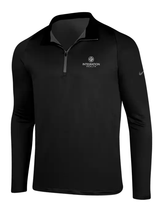 NIKE Black/Dark Grey Dry-Fit Stretch 1/2 Zip Cover-Up w/Integration Health Logo