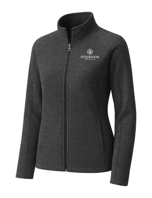 Charcoal Womens Heather Microfleece Full-Zip Jacket w/Integration Health Logo