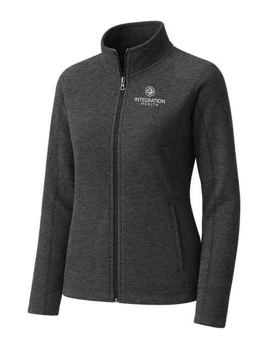 Charcoal Womens Heather Microfleece Full-Zip Jacket w/Integration Health Logo