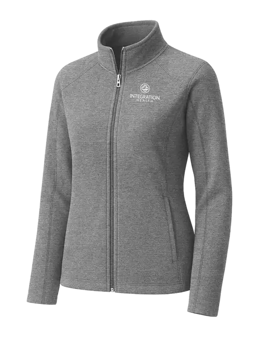 Medium Grey Womens Heather Microfleece Full-Zip Jacket w/Integration Health Logo