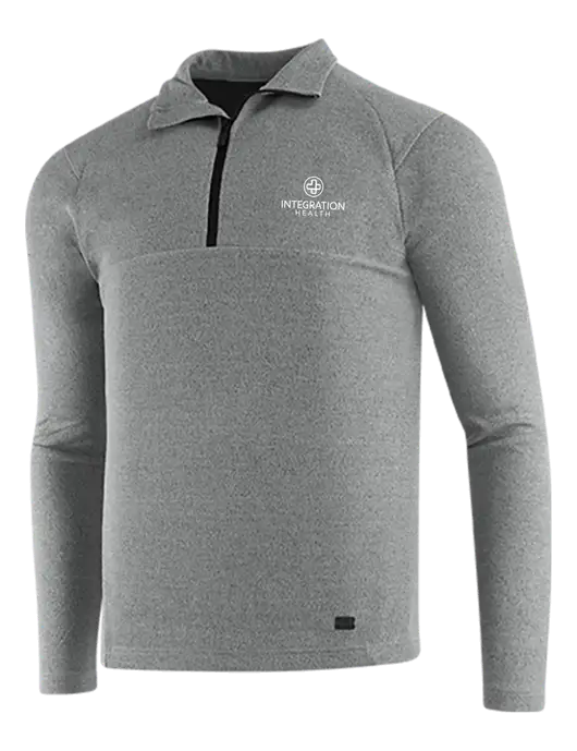 OGIO Petrol Grey Heather Transition 1/4 Zip Pullover w/Integration Health Logo