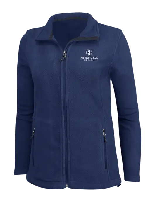 Womens Navy Fleece Jacket w/Integration Health Logo