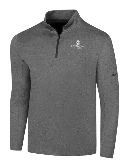NIKE Dark Grey Heather Dry 1/2 Zip Cover-Up w/Integration Health Logo