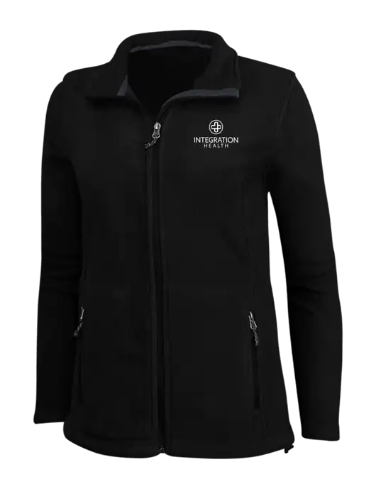 Womens Black Fleece Jacket w/Integration Health Logo