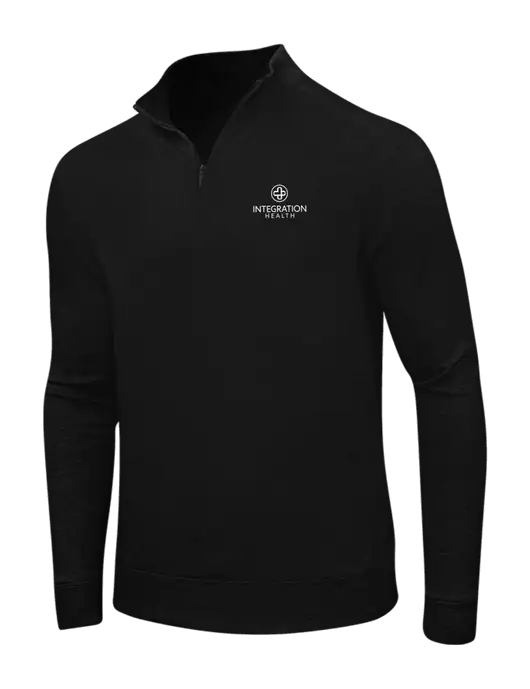 Deep Black/Charcoal Heather Interlock 1/4 Zip w/Integration Health Logo