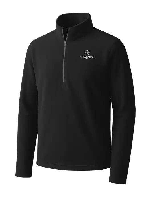 Black Microfleece 1/2 Zip Pullover w/Integration Health Logo