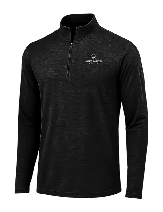 Black Triad Solid Posicharge Tri-Blend Wicking 1/4 Zip Pullover w/Integration Health Logo