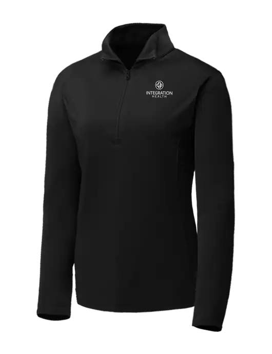 Black Womens Posicharge Competitor ¼ Zip Pullover w/Integration Health Logo