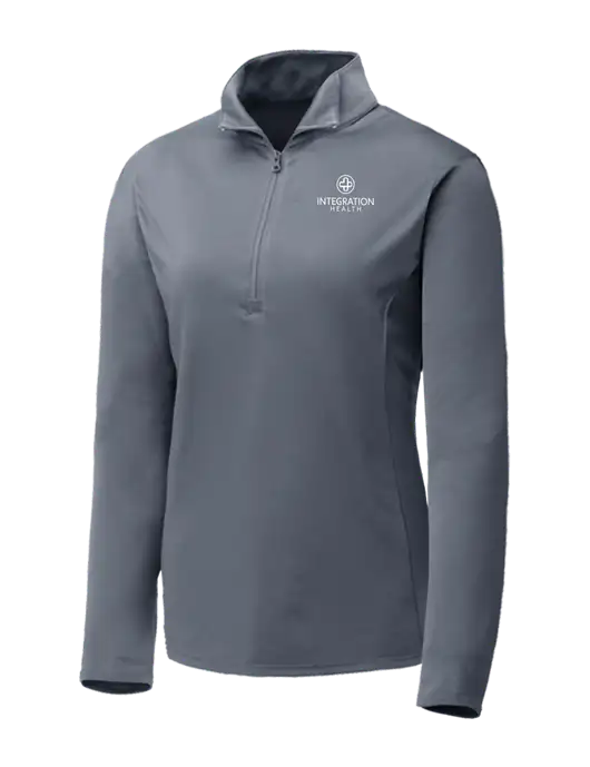Medium Grey Womens Posicharge Competitor ¼ Zip Pullover w/Integration Health Logo