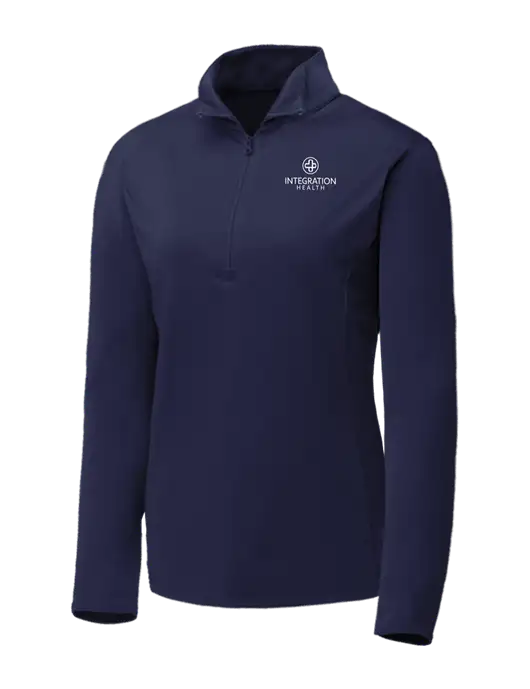 Navy Womens Posicharge Competitor ¼ Zip Pullover w/Integration Health Logo