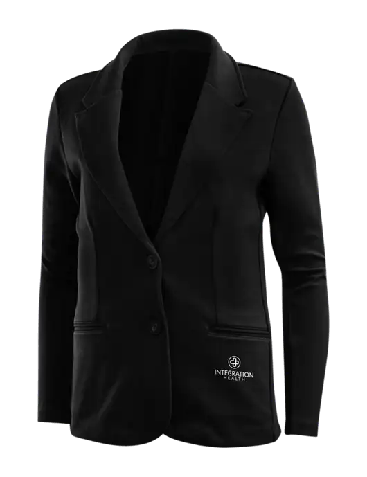 Black Womens Knit Blazer w/Integration Health Logo