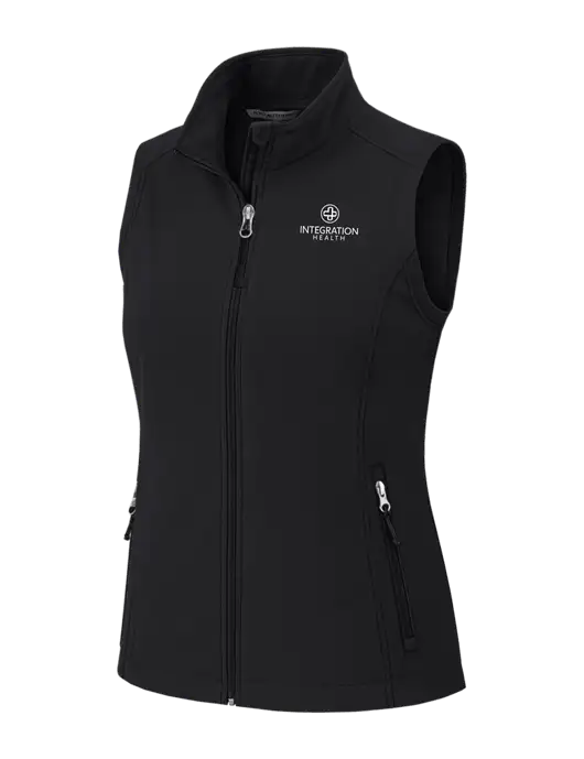 Black Womens Core Soft Shell Vest w/Integration Health Logo