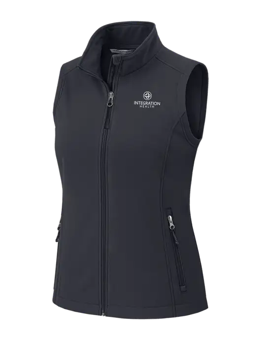 Charcoal Grey Womens Core Soft Shell Vest w/Integration Health Logo