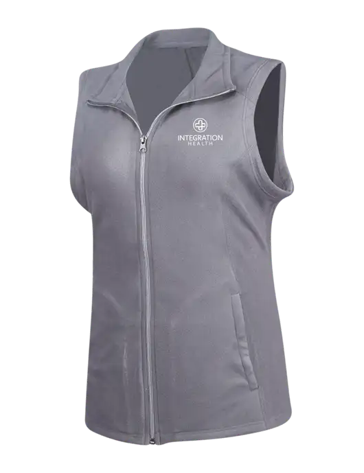 Medium Grey Womens Microfleece Vest w/Integration Health Logo