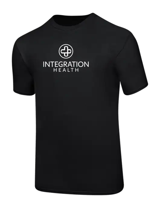 Ring Spun Jet Black 4.5 oz T-Shirt w/Integration Health Logo