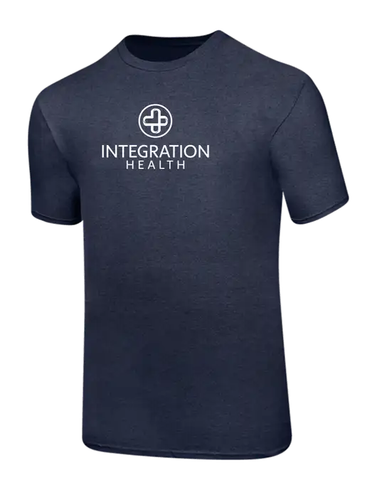 Ring Spun Heather Navy 4.5 oz T-Shirt w/Integration Health Logo