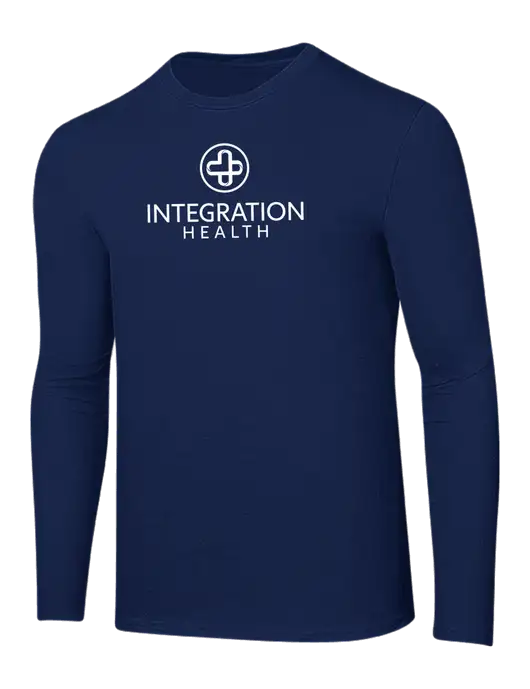 Ring Spun Navy 4.5 oz Long Sleeve T-Shirt w/Integration Health Logo