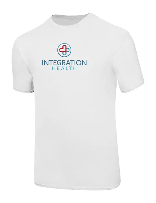Ring Spun White 4.5 oz T-Shirt w/Integration Health Logo